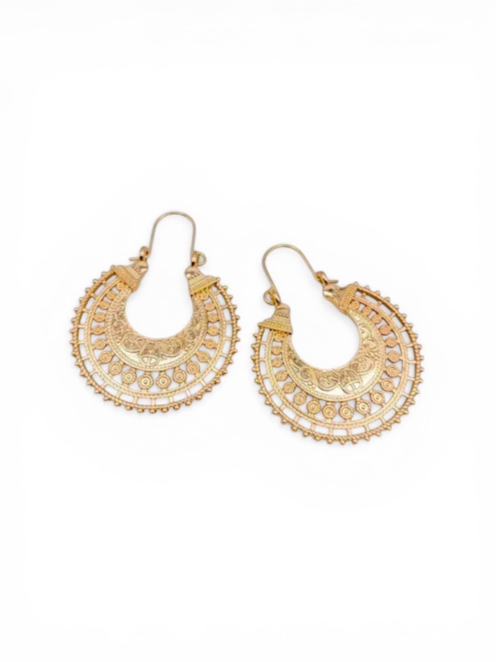 Round Shaped Boho Gold Hoops